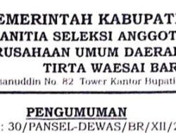 PDAM Tirta Waisai Butuh Dewan Pengawas.