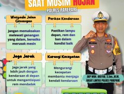 Sat Lantas Polres Parepare Rilis Tips Berkendara Aman Saat Musim Hujan